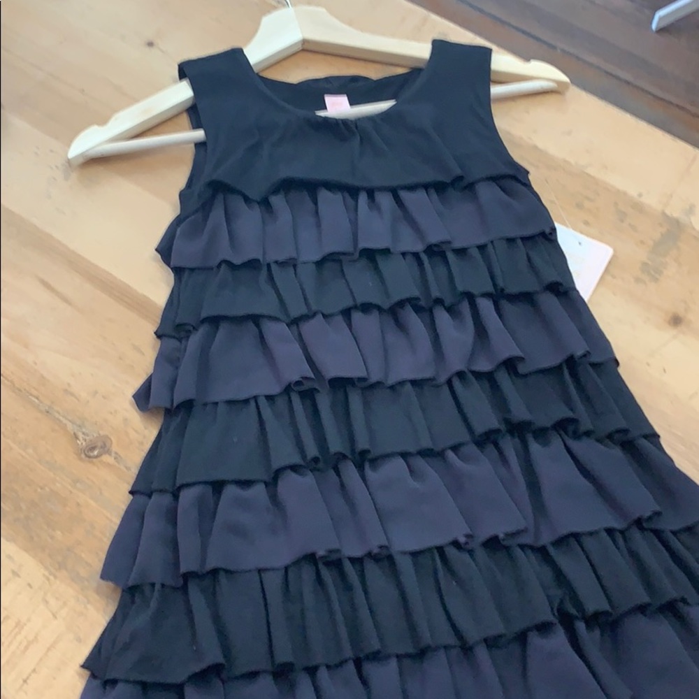 Girls black tiered dress